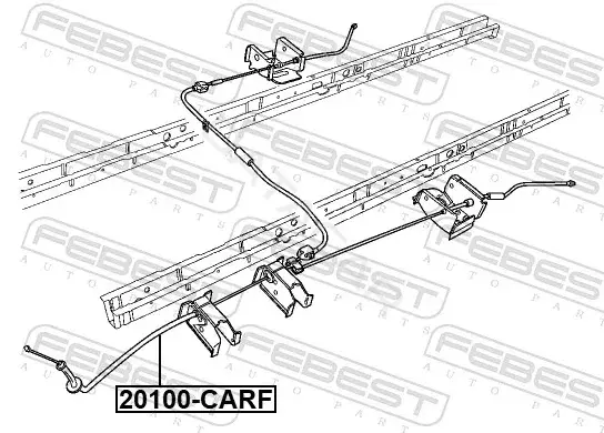 Трос ручника FEBEST 20100-CARF