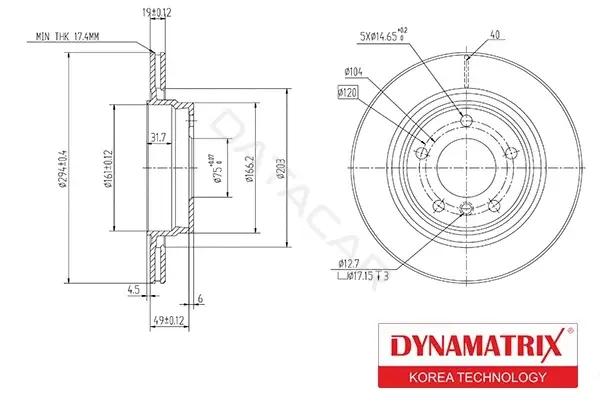 Тормозные диски DYNAMATRIX DBD1073