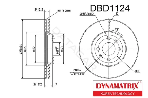 Тормозные диски DYNAMATRIX DBD1124