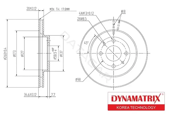 Тормозные диски DYNAMATRIX DBD1147