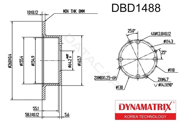 Тормозные диски DYNAMATRIX DBD1488