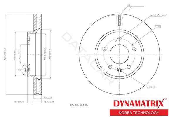 Тормозные диски DYNAMATRIX DBD1625