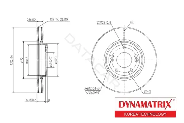 Тормозные диски DYNAMATRIX DBD1630