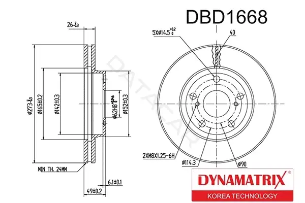 Тормозные диски DYNAMATRIX DBD1668
