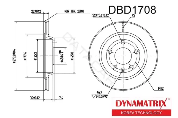 Тормозные диски DYNAMATRIX DBD1708