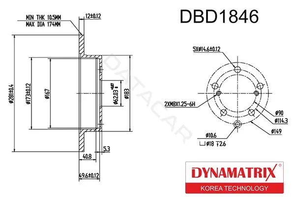 Тормозные диски DYNAMATRIX DBD1846