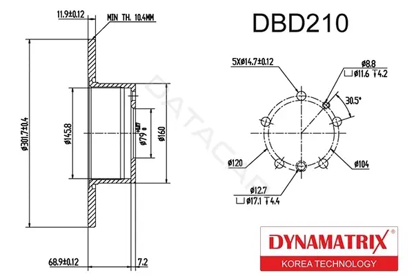 Тормозные диски DYNAMATRIX DBD210
