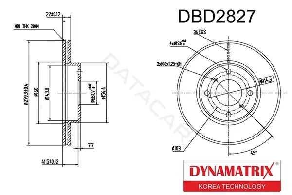 Тормозные диски DYNAMATRIX DBD2827