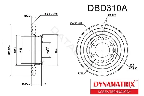 Тормозные диски DYNAMATRIX DBD310A