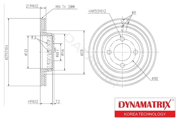 Тормозные диски DYNAMATRIX DBD517