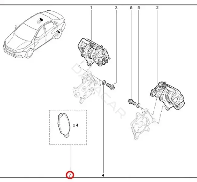 Тормозные колодки LADA 21905350208087