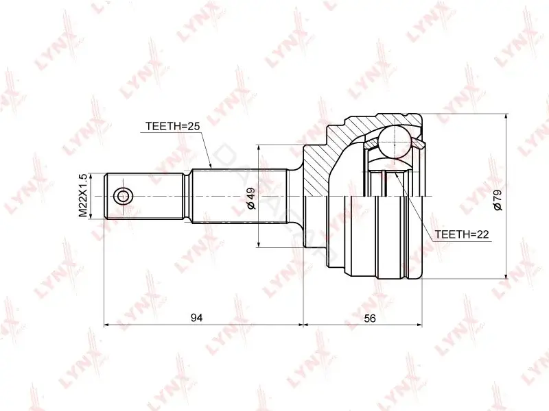 Шрус LYNXAUTO CO-3678