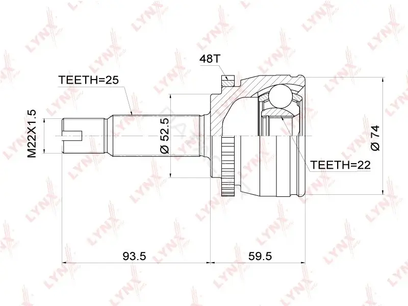 Шрус LYNXAUTO CO-3696A