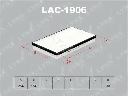 Фильтр салонный LYNXAUTO LAC-1906