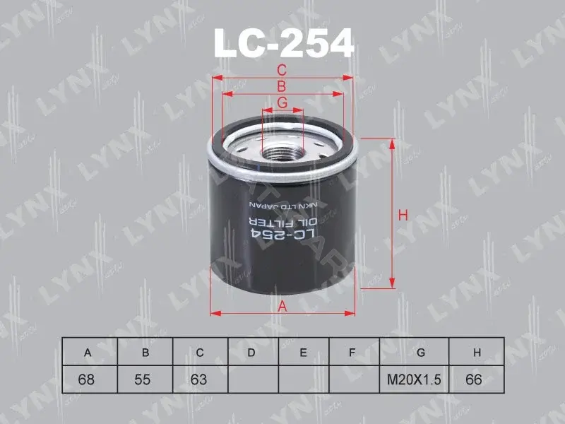 Масляный фильтр LYNXAUTO LC-254