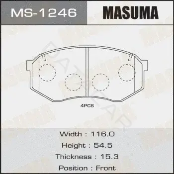 Барабанные колодки MASUMA MS-1246