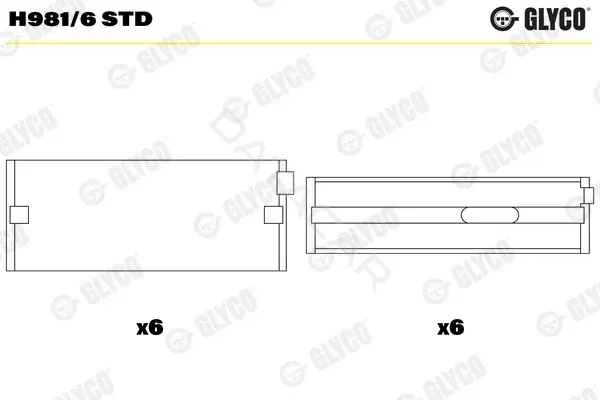 Вкладыши коренные GLYCO H981/6STD
