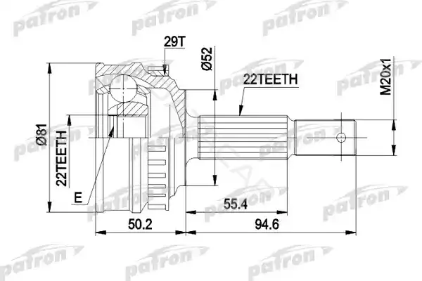 Шрус PATRON PCV1056