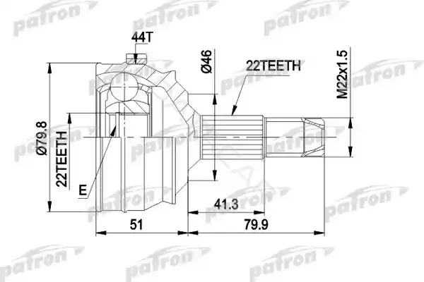 Шрус PATRON PCV1227