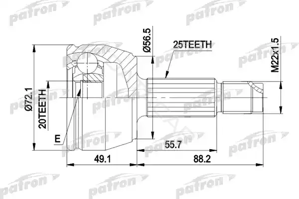 Шрус PATRON PCV1283