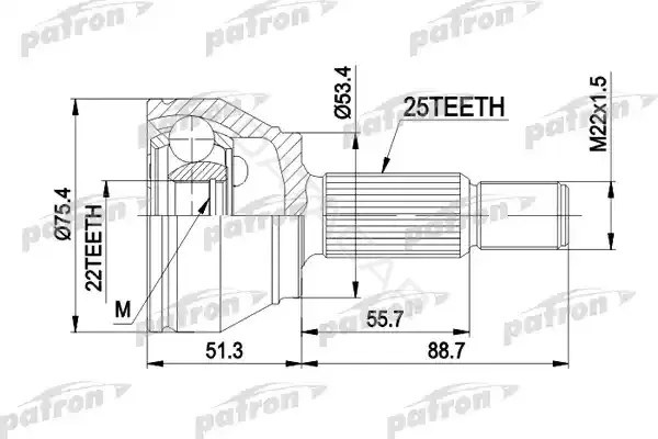 Шрус PATRON PCV1432