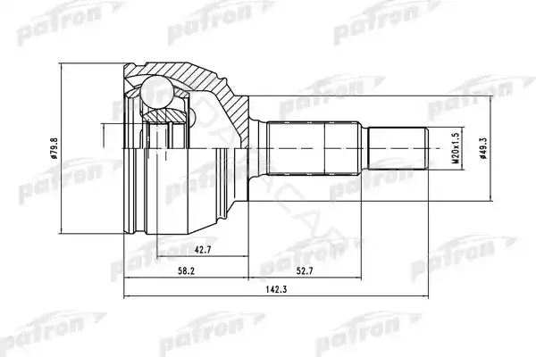 Шрус PATRON PCV1443