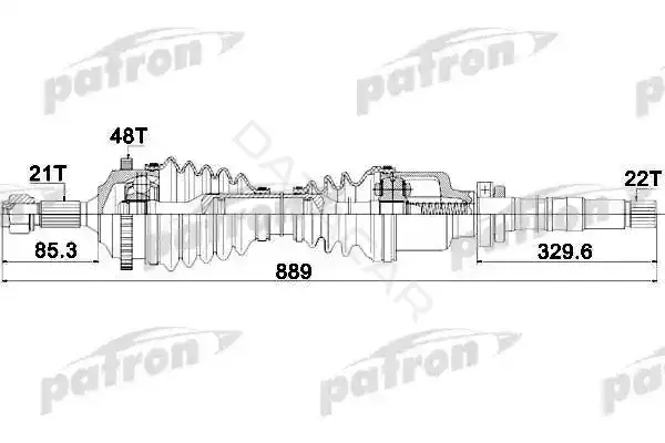 Приводной вал / Полуось PATRON PDS1382