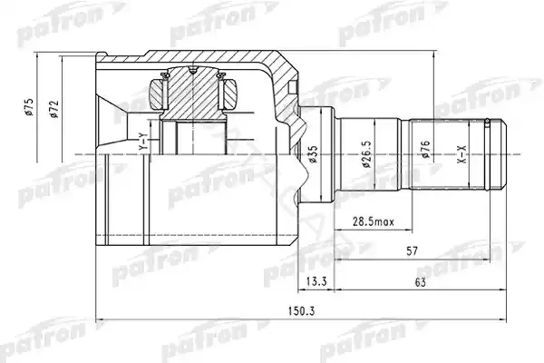 Шрус PATRON PCV1516