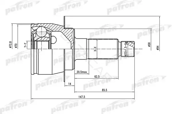 Шрус PATRON PCV1558