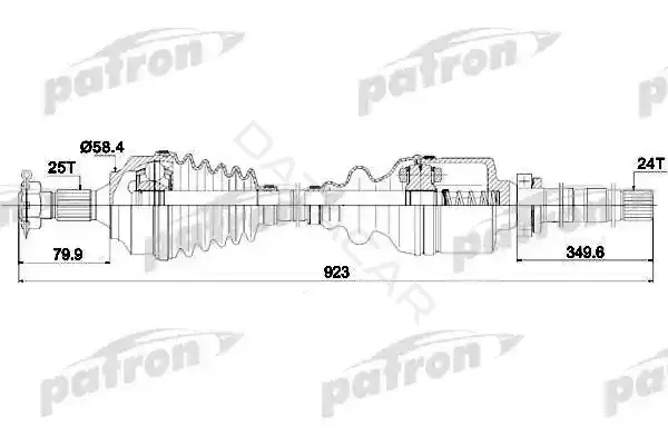 Приводной вал / Полуось PATRON PDS0146