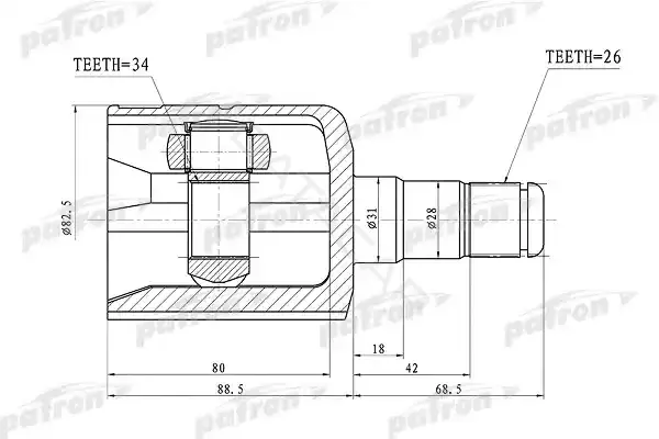 Шрус PATRON PCV1305