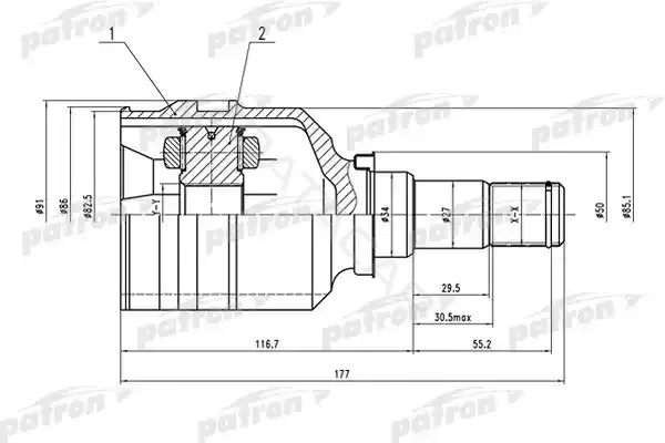 Шрус PATRON PCV1575