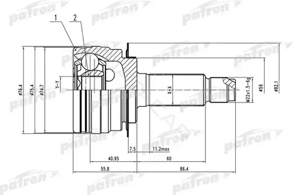 Шрус PATRON PCV1555