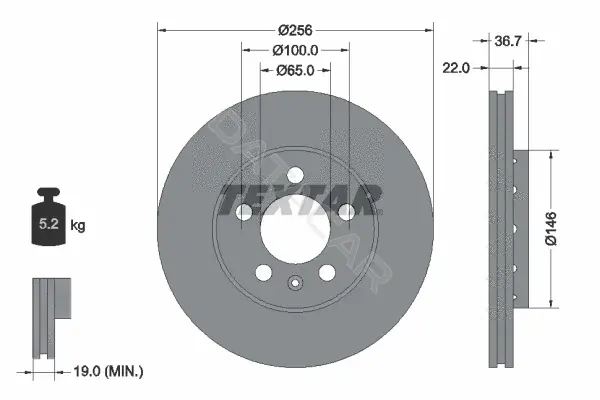 Тормозные диски TEXTAR 92082205
