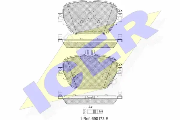 Тормозные колодки ICER 182288