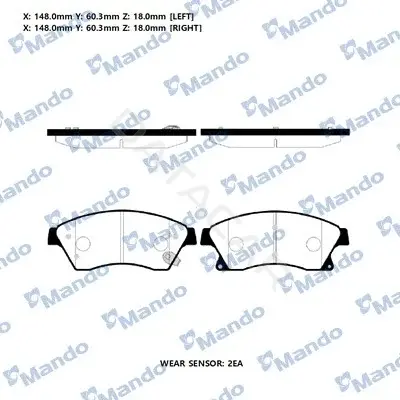 Тормозные колодки MANDO MPD30