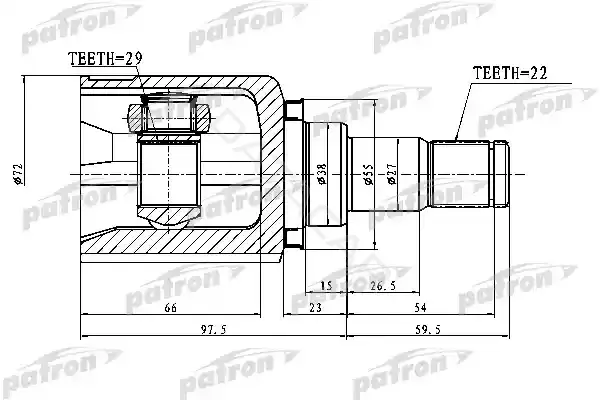 Шрус PATRON PCV1750