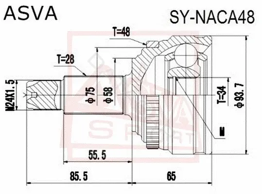 Шрус ASVA SY-NACA48