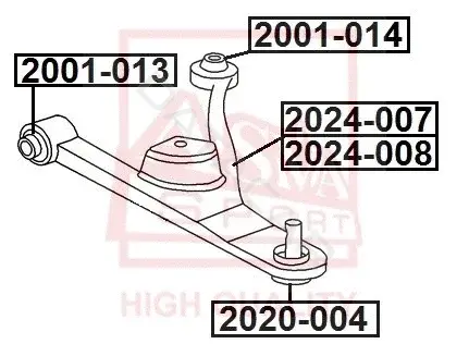 Сайлентблок рычага ASVA 2001-013