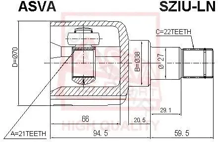 Шрус ASVA SZIU-LN