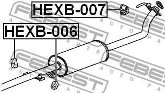 Крепление глушителя FEBEST HEXB-007