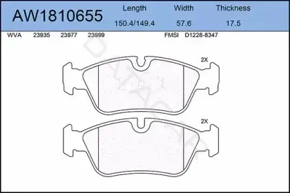 Тормозные колодки AYWIPARTS AW1810655
