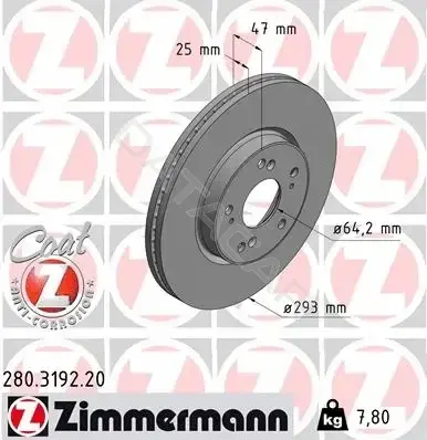 Тормозные диски ZIMMERMANN 280.3192.20