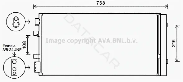 Радиатор кондиционера AVA RTA5483D