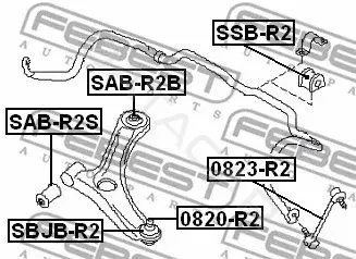 Втулки стабилизатора FEBEST SSB-R2