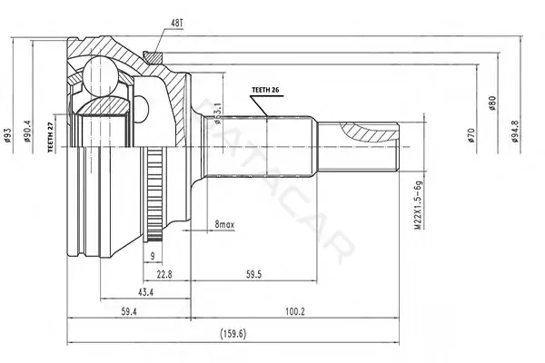 Шрус AYWIPARTS AW1510038A