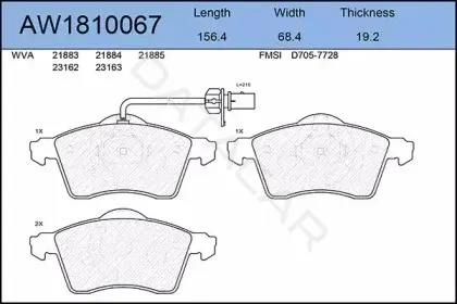 Тормозные колодки AYWIPARTS AW1810067