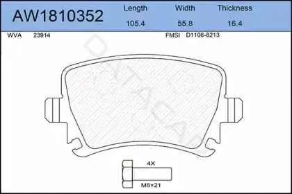 Тормозные колодки AYWIPARTS AW1810352