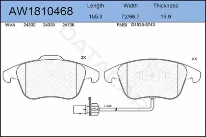 Тормозные колодки AYWIPARTS AW1810468