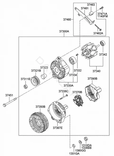 Крепление аккумулятора HYUNDAI/KIA/MOBIS 3746026050